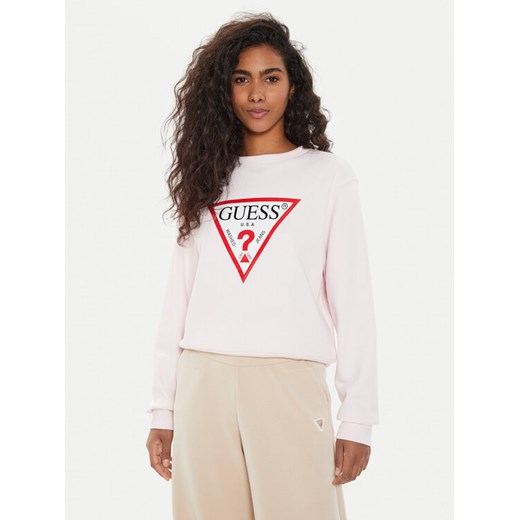 Guess Bluza W2YQ16 KBA11 Różowy Regular Fit ze sklepu MODIVO w kategorii Bluzy damskie - zdjęcie 182618025