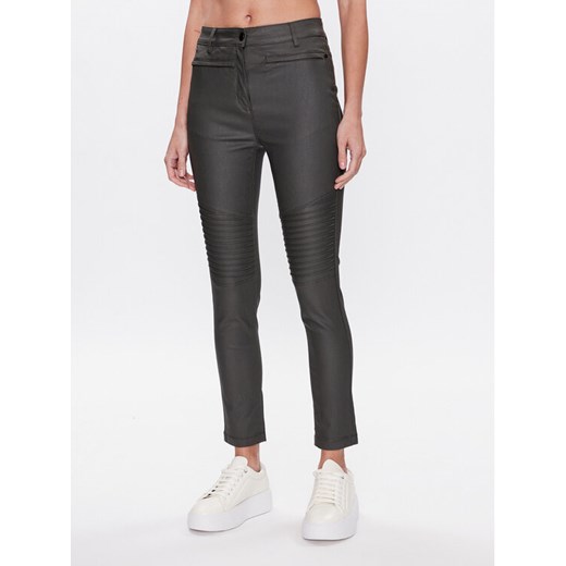 Volcano Spodnie z imitacji skóry R-Verona L07364-S23 Szary Slim Fit ze sklepu MODIVO w kategorii Spodnie damskie - zdjęcie 182618069