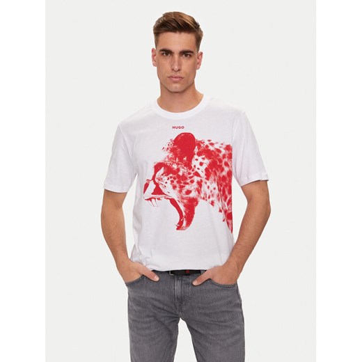 Hugo T-Shirt Dikobra 50519013 Biały Regular Fit ze sklepu MODIVO w kategorii T-shirty męskie - zdjęcie 182618105