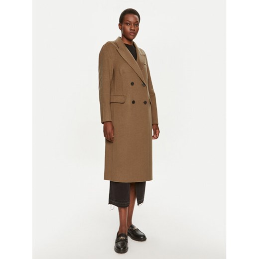Tommy Hilfiger Płaszcz wełniany WW0WW42621 Khaki Regular Fit ze sklepu MODIVO w kategorii Płaszcze damskie - zdjęcie 182618146