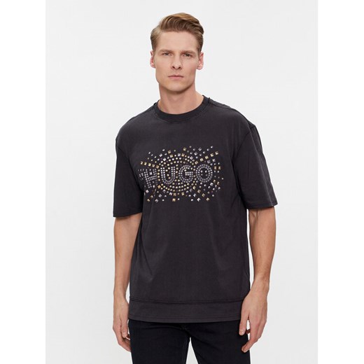 Hugo T-Shirt Dunic 50504534 Czarny Relaxed Fit ze sklepu MODIVO w kategorii T-shirty męskie - zdjęcie 182618239