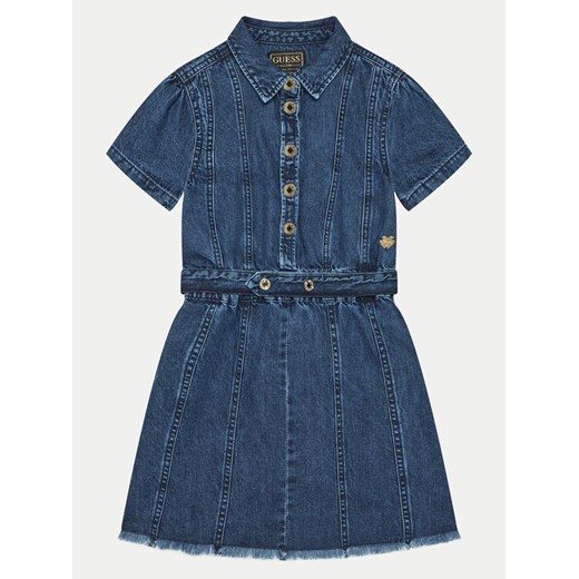 Guess Sukienka codzienna J5RK33 D4EU0 Granatowy Regular Fit ze sklepu MODIVO w kategorii Sukienki dziewczęce - zdjęcie 182618249