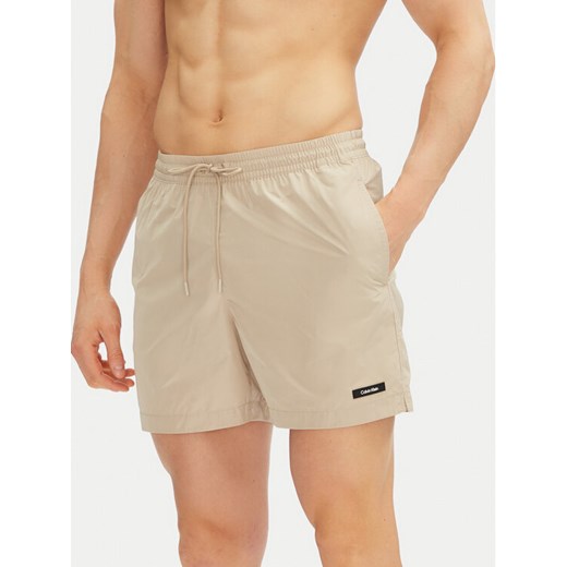 Calvin Klein Swimwear Szorty kąpielowe KM0KM01111 Beżowy Regular Fit M MODIVO