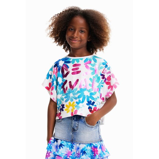 Desigual T-Shirt 23SGTK04 Biały Straight Fit ze sklepu MODIVO w kategorii Bluzki dziewczęce - zdjęcie 182618506