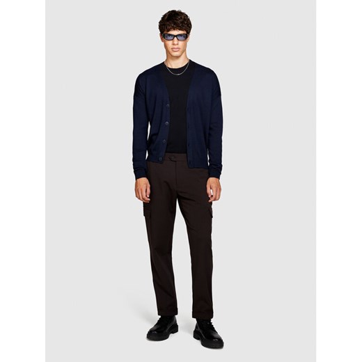 Sisley Kardigan 11BAS600J Granatowy Regular Fit ze sklepu MODIVO w kategorii Swetry męskie - zdjęcie 182618618