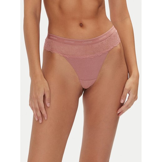 Calvin Klein Underwear Stringi 000QF7980E Różowy ze sklepu MODIVO w kategorii Majtki damskie - zdjęcie 182618897