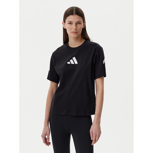 adidas T-Shirt Z.N.E. JJ4778 Czarny Regular Fit ze sklepu MODIVO w kategorii Bluzki damskie - zdjęcie 182618979