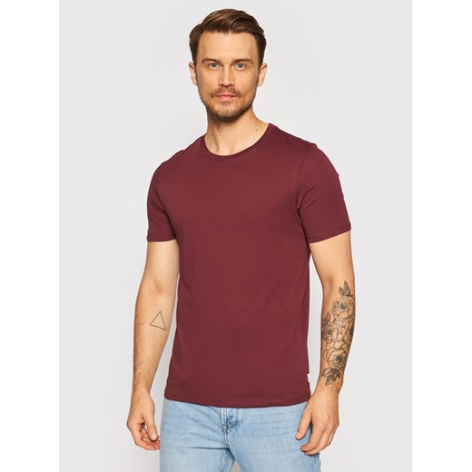 Jack&Jones T-Shirt Organic Basic 12156101 Bordowy Slim Fit ze sklepu MODIVO w kategorii T-shirty męskie - zdjęcie 182619029