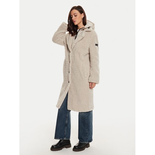 Frieda & Freddies Kożuch 3808 Écru Regular Fit ze sklepu MODIVO w kategorii Kożuchy - zdjęcie 182619057