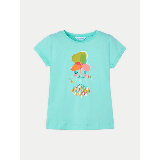 Mayoral T-Shirt 3014 Zielony Regular Fit ze sklepu MODIVO w kategorii Bluzki dziewczęce - zdjęcie 182619067