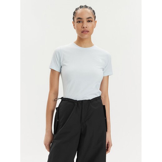 The North Face T-Shirt Redbox NF0A87NM Błękitny Regular Fit ze sklepu MODIVO w kategorii Bluzki damskie - zdjęcie 182619088