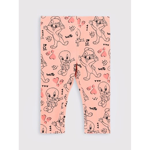 Coccodrillo Legginsy LOONEY TUNES ZC2122102LIG Różowy Slim Fit ze sklepu MODIVO w kategorii Legginsy niemowlęce - zdjęcie 182619116