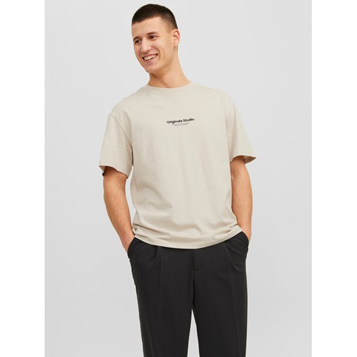 Jack&Jones T-Shirt Vesterbro 12240121 Beżowy Relaxed Fit ze sklepu MODIVO w kategorii T-shirty męskie - zdjęcie 182619118
