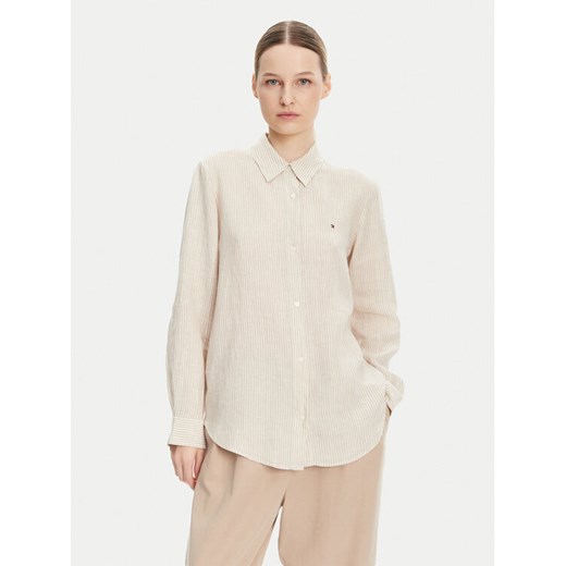 Tommy Hilfiger Koszula WW0WW44679 Beżowy Relaxed Fit ze sklepu MODIVO w kategorii Koszule damskie - zdjęcie 182619146