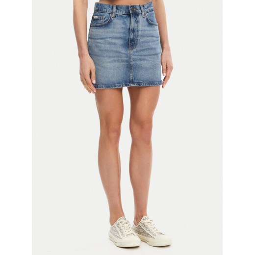 Guess Jeans Spódnica jeansowa W5GD0Q D5M4A Niebieski Regular Fit ze sklepu MODIVO w kategorii Spódnice - zdjęcie 182619228