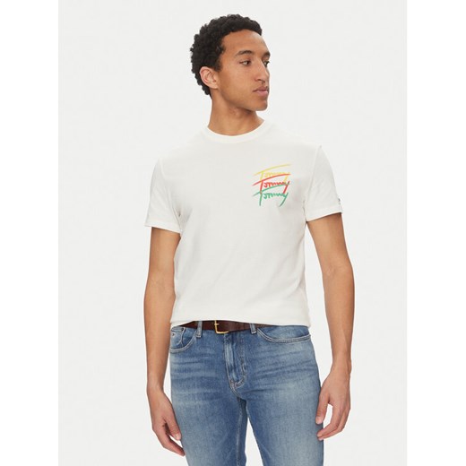 Tommy Jeans T-Shirt Twisted Signature DM0DM20771 Biały Regular Fit ze sklepu MODIVO w kategorii T-shirty męskie - zdjęcie 182619248