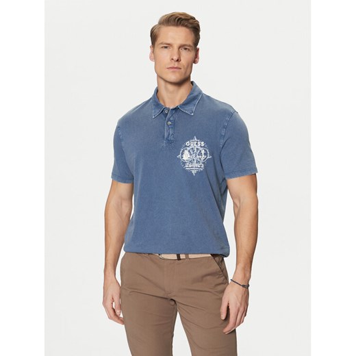 Guess Polo M5RP10 KCMY0 Granatowy Regular Fit ze sklepu MODIVO w kategorii T-shirty męskie - zdjęcie 182619258