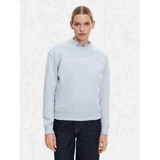 Tommy Hilfiger Bluza WW0WW39791 Błękitny Relaxed Fit ze sklepu MODIVO w kategorii Bluzy damskie - zdjęcie 182619399