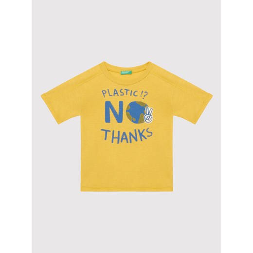 United Colors Of Benetton T-Shirt 3Z7QC101E Żółty Regular Fit ze sklepu MODIVO w kategorii T-shirty chłopięce - zdjęcie 182619497