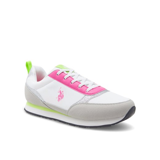 U.S. Polo Assn. Sneakersy NOBIK013 Białe złoto ze sklepu MODIVO w kategorii Buty sportowe dziecięce - zdjęcie 182619645