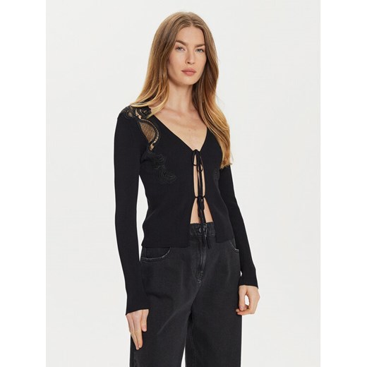 TWINSET Kardigan 242TP3193 Czarny Slim Fit ze sklepu MODIVO w kategorii Swetry damskie - zdjęcie 182619707