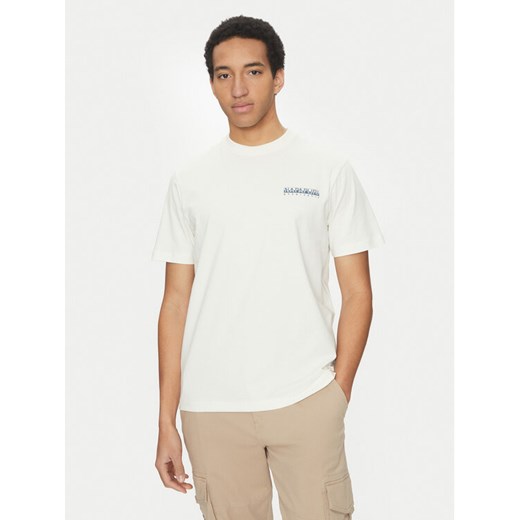 Napapijri T-Shirt S-Sovana NP0A4IE4 Biały Regular Fit ze sklepu MODIVO w kategorii T-shirty męskie - zdjęcie 182619725