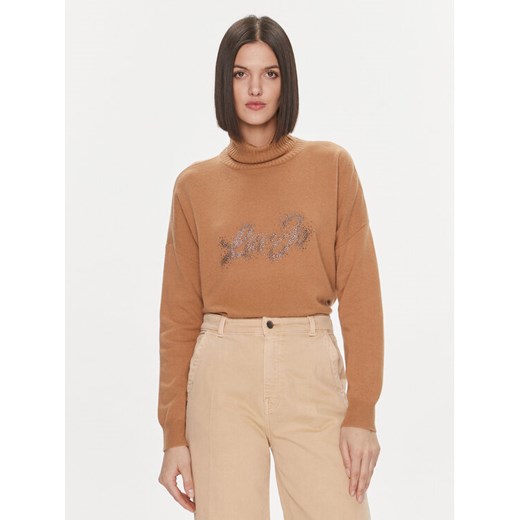 Liu Jo Golf MF3432 MS14G Brązowy Regular Fit ze sklepu MODIVO w kategorii Swetry damskie - zdjęcie 182619807