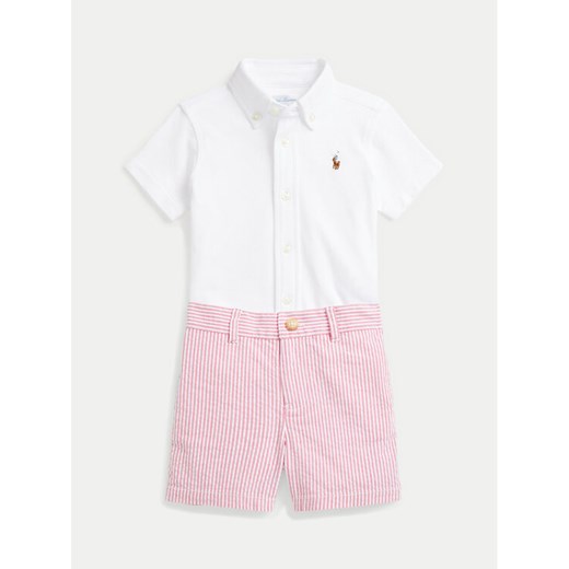 Polo Ralph Lauren Komplet koszula i szorty materiałowe 320966276001 Biały Regular Fit ze sklepu MODIVO w kategorii Komplety dziewczęce - zdjęcie 182619808