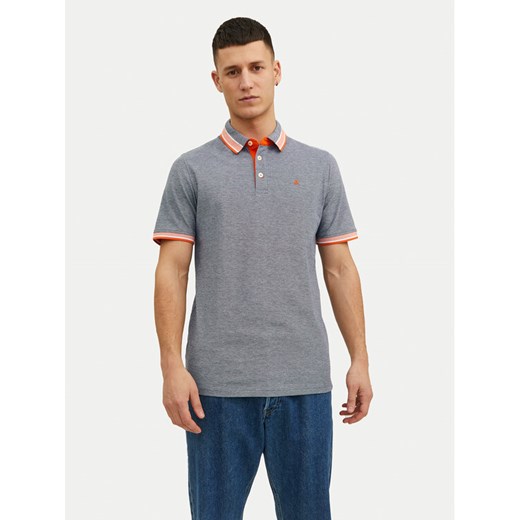 Jack&Jones Polo Paulos 12136668 Szary Slim Fit ze sklepu MODIVO w kategorii T-shirty męskie - zdjęcie 182619898
