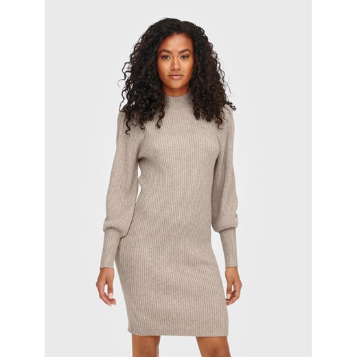 ONLY Sukienka dzianinowa Katia 15232502 Beżowy Slim Fit ze sklepu MODIVO w kategorii Sukienki - zdjęcie 182619918