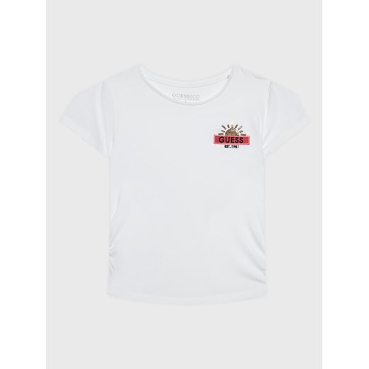 Guess T-Shirt J3RI20 K6YW1 Biały Regular Fit ze sklepu MODIVO w kategorii Bluzki dziewczęce - zdjęcie 182619935