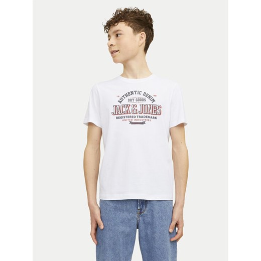 Jack&Jones Junior T-Shirt Logo 12258876 Biały Regular Fit ze sklepu MODIVO w kategorii T-shirty chłopięce - zdjęcie 182620147