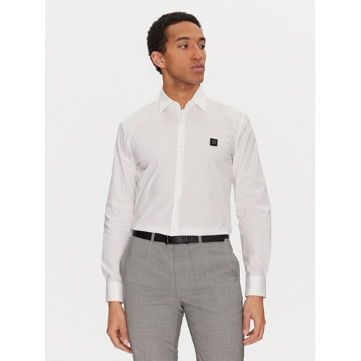 HUGO Koszula Ermo 50505315 Biały Slim Fit ze sklepu MODIVO w kategorii Koszule męskie - zdjęcie 182620187