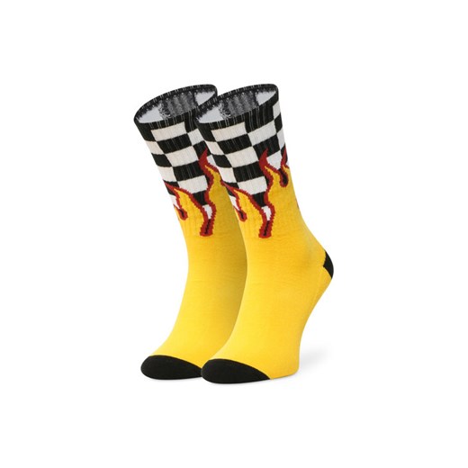 Vans Skarpety Wysokie Męskie Flame Check Crew VN0A4TQHZIA1 Żółty ze sklepu MODIVO w kategorii Skarpetki dziecięce - zdjęcie 182620218