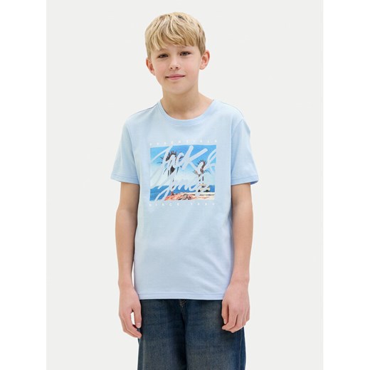 Jack&Jones Junior T-Shirt Colton 12269809 Błękitny Regular Fit ze sklepu MODIVO w kategorii T-shirty chłopięce - zdjęcie 182620259