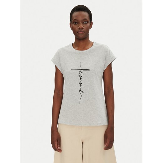 Fransa T-Shirt 20615462 Szary Regular Fit ze sklepu MODIVO w kategorii Bluzki damskie - zdjęcie 182620267