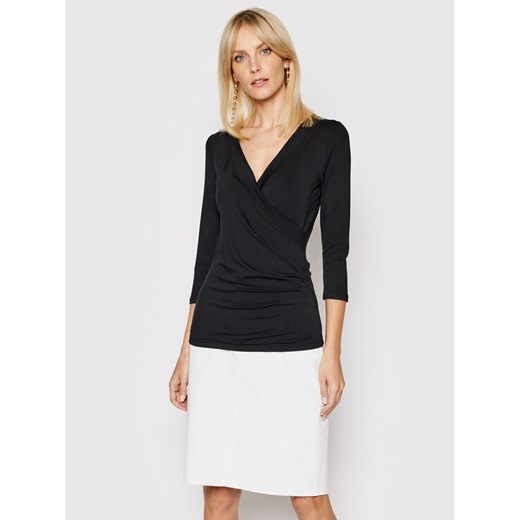 Lauren Ralph Lauren Bluzka 200824366001 Czarny Slim Fit ze sklepu MODIVO w kategorii Bluzki damskie - zdjęcie 182620359