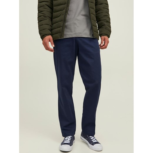Jack&Jones Spodnie materiałowe Kane Bowie 12218621 Granatowy Loose Fit ze sklepu MODIVO w kategorii Spodnie męskie - zdjęcie 182620377