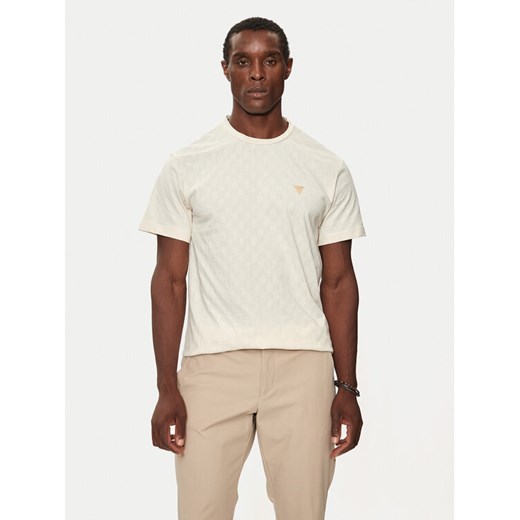 Guess T-Shirt M4BP13 KCHE0 Écru Regular Fit ze sklepu MODIVO w kategorii T-shirty męskie - zdjęcie 182620446