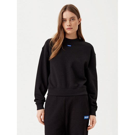 HUGO Bluza Delessa 50534344 Czarny Regular Fit ze sklepu MODIVO w kategorii Bluzy damskie - zdjęcie 182620449