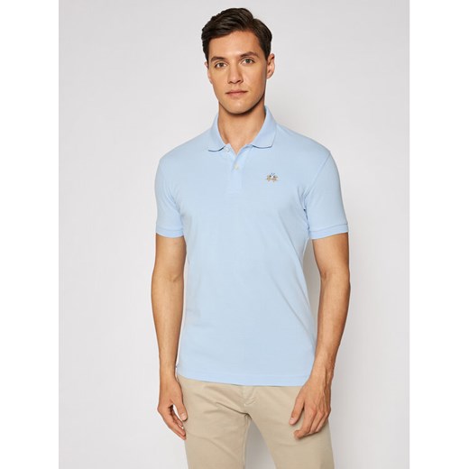 La Martina Polo Piquet CCMP02 PK001 Błękitny Slim Fit ze sklepu MODIVO w kategorii T-shirty męskie - zdjęcie 182620498