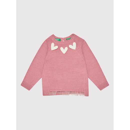 United Colors Of Benetton Sweter 1176C1121 Różowy Regular Fit ze sklepu MODIVO w kategorii Bluzy i swetry - zdjęcie 182620516