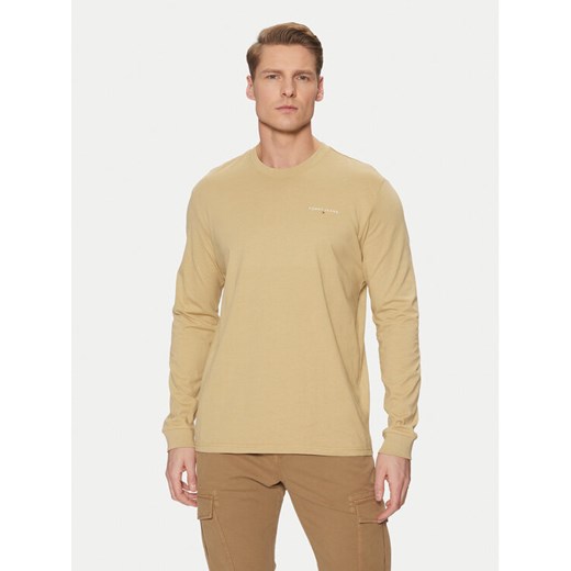 Tommy Jeans Longsleeve Linear DM0DM21138 Beżowy Slim Fit ze sklepu MODIVO w kategorii T-shirty męskie - zdjęcie 182620606