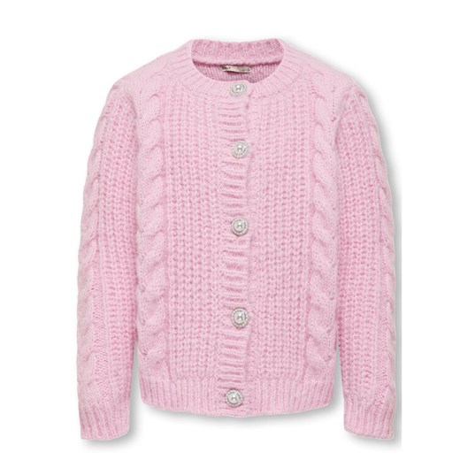Kids ONLY Kardigan 15296423 Różowy Regular Fit ze sklepu MODIVO w kategorii Swetry dziewczęce - zdjęcie 182620625