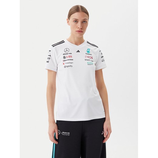 adidas T-Shirt Mercedes - AMG Petronas Formula One Team JX5799 Biały Regular Fit ze sklepu MODIVO w kategorii Bluzki damskie - zdjęcie 182620627