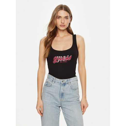 Guess Top W5RP03 KA0H1 Czarny Regular Fit ze sklepu MODIVO w kategorii Bluzki damskie - zdjęcie 182620649