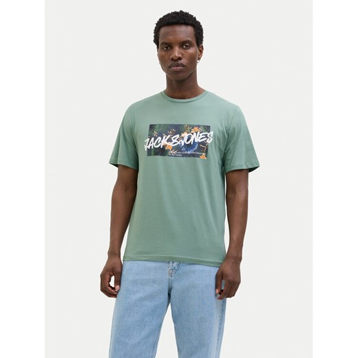 Jack&Jones T-Shirt Hawaii 12269324 Zielony Standard Fit ze sklepu MODIVO w kategorii T-shirty męskie - zdjęcie 182620807
