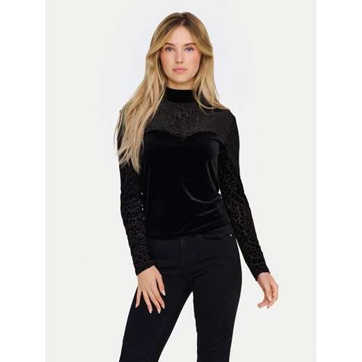 ONLY Bluzka Eliana 15339981 Czarny Slim Fit ze sklepu MODIVO w kategorii Bluzki damskie - zdjęcie 182620896