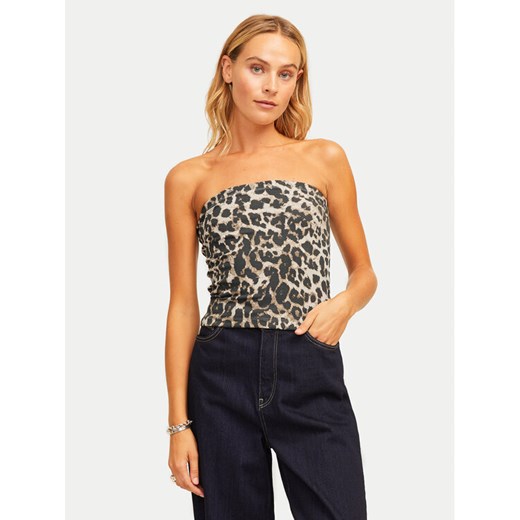 JJXX Top Fiona 12280486 Brązowy Slim Fit ze sklepu MODIVO w kategorii Bluzki damskie - zdjęcie 182620926