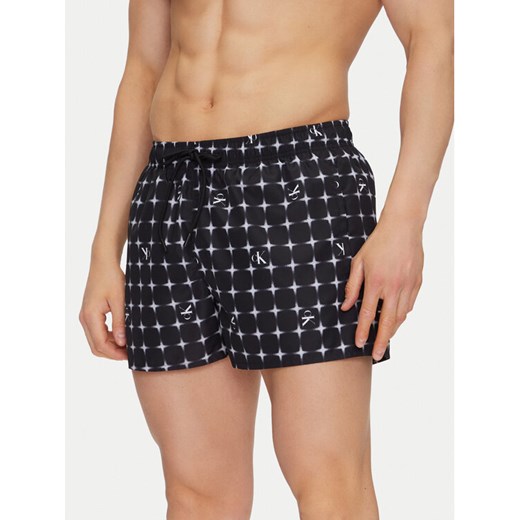 Calvin Klein Swimwear Szorty kąpielowe KM0KM01172 Czarny Regular Fit ze sklepu MODIVO w kategorii Kąpielówki - zdjęcie 182620929